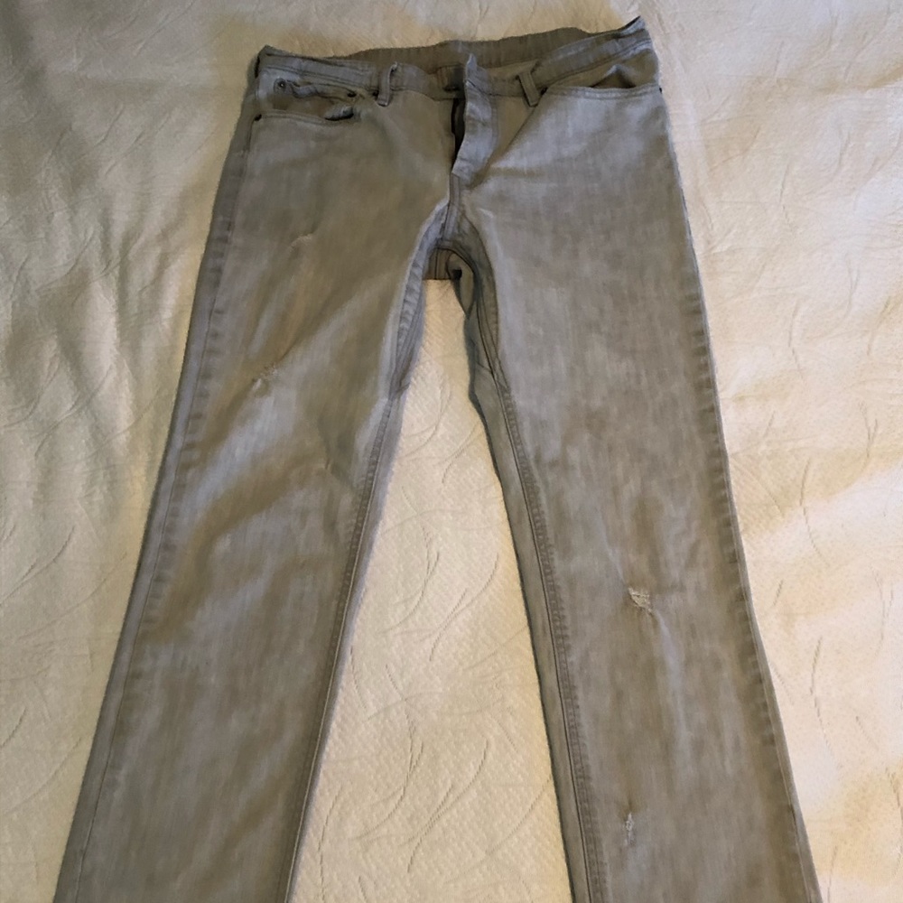 Levis 511 Commuter Jeans Distressed Light Gray